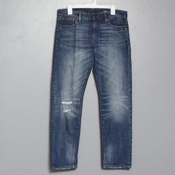 J crew slim broken in boyfriend dark wash distressed jeans - Picture 1 of 7
